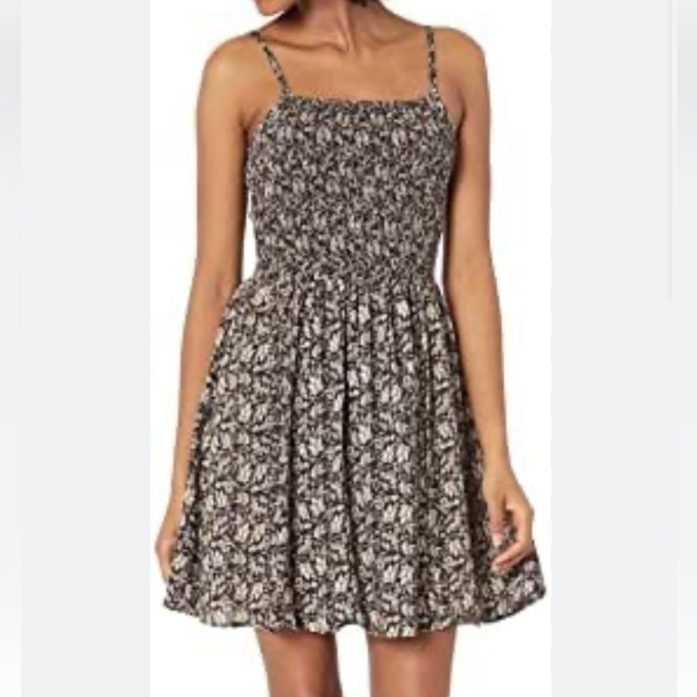 Angie ruched medium floral sundress black and pastel flowy summer